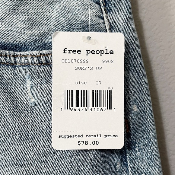Free People We the Free Denim Bermuda Sequoia Jean Short Jorts Surfs Up Size 27 - Picture 10 of 13